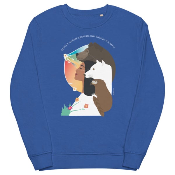 unisex organic sweatshirt royal blue front 61cbf27f1942f