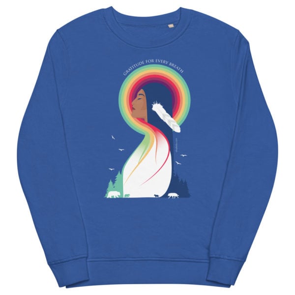 unisex organic sweatshirt royal blue front 61cbf46c9996e